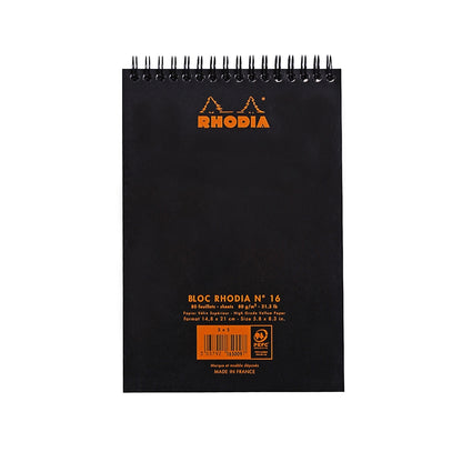 RHODIA Classic Notepad A5 148x210mm 5x5 Sq Black