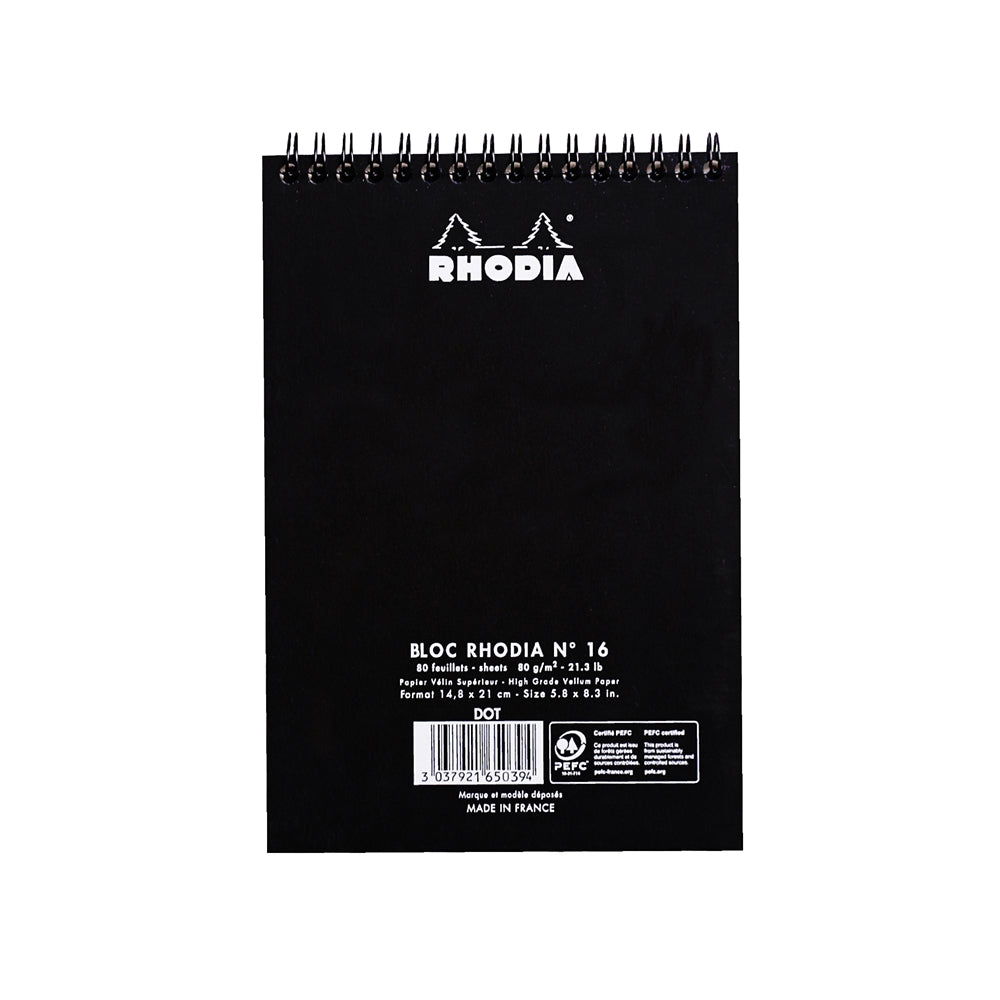 RHODIA Classic Notepad A5 148x210mm Dot Black