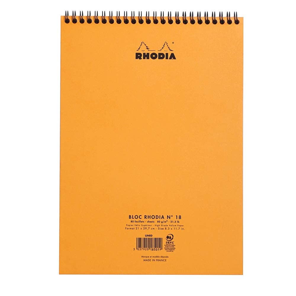 RHODIA Classic Notepad A4 210x297mm 5x5 Sq Orange