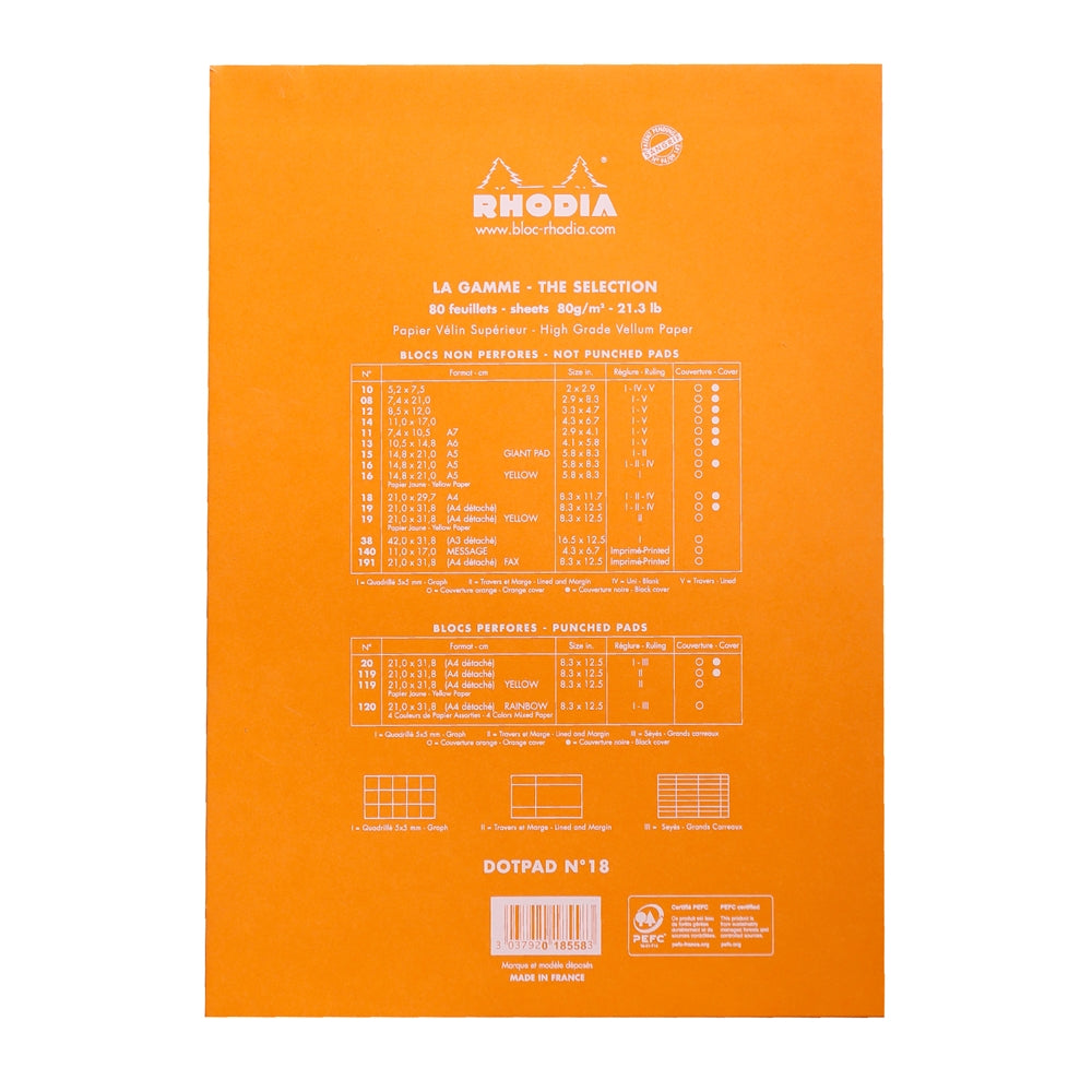 RHODIA Basics dotpad No.18 A4 210x297mm hsp Orange