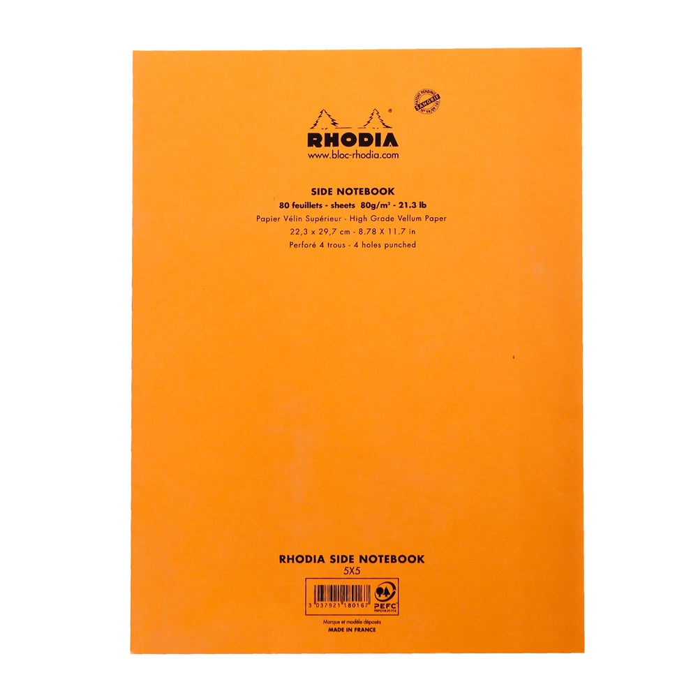 RHODIA Basics Side Pad A4 223x297mm 5x5 Sq Orange