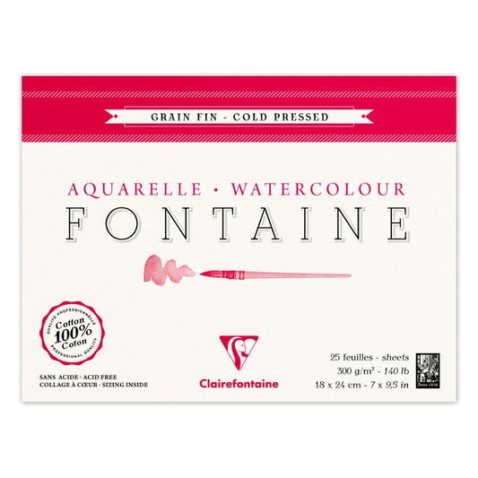 CLAIREFONTAINE Fontaine 4 Sides Cold Pressed 300g 18x24cm 25s