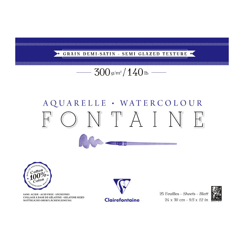 CLAIREFONTAINE Fontaine 4 Sides Semi Glazed 300g 24x30cm 25s