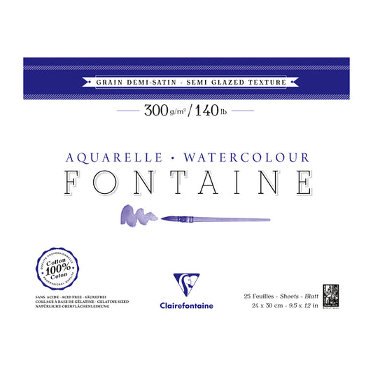 CLAIREFONTAINE Fontaine 4 Sides Semi Glazed 300g 24x30cm 25s