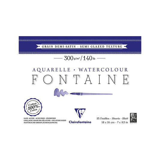 CLAIREFONTAINE Fontaine 4 Sides Semi Glazed 300g 18x24cm 25s