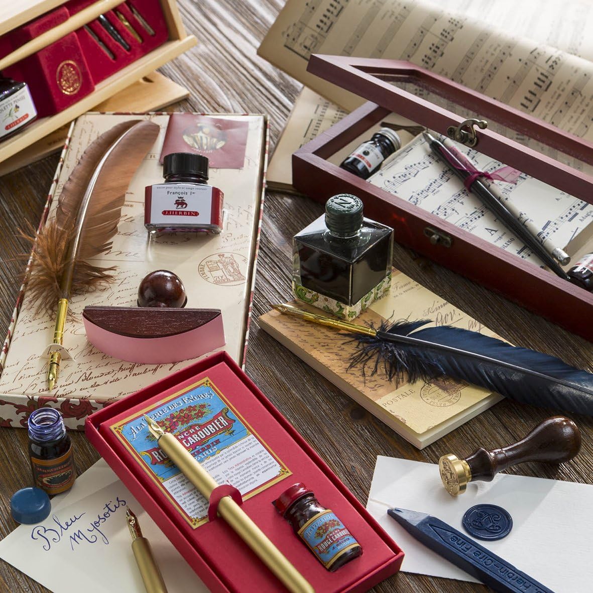 J.HERBIN Calligraphy Set Rouge Caroubier