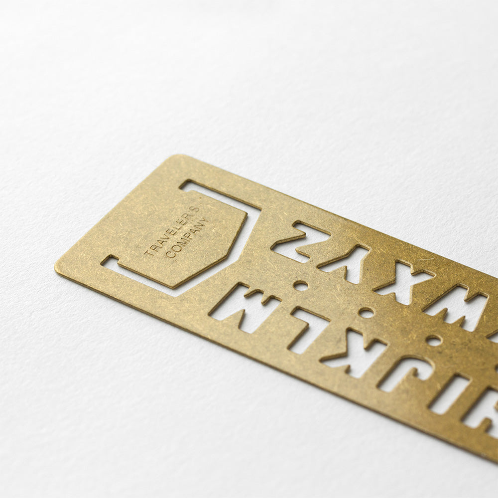 TRAVELERS Brass Template Bookmark Alphabet