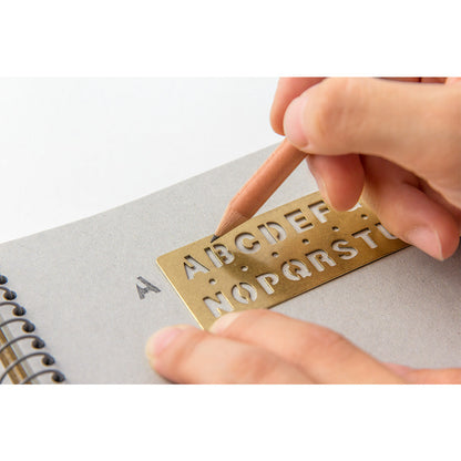 TRAVELERS Brass Template Bookmark Alphabet