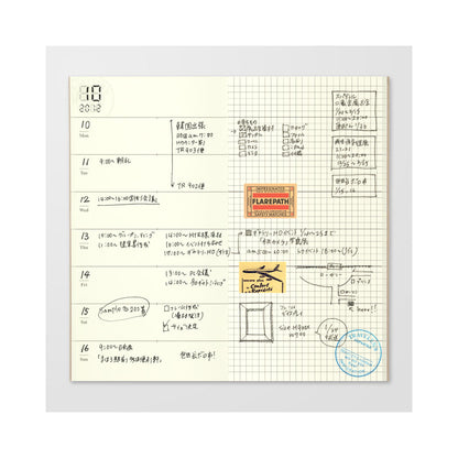 TRAVELERS Notebook Refill 019 Free Diary Weekly+Grid