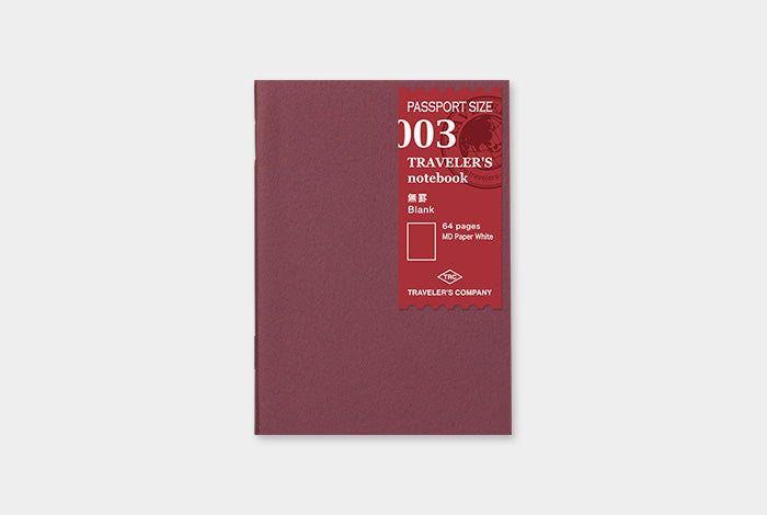 TRAVELERS Notebook Passport Refill 003 Blank Notebook