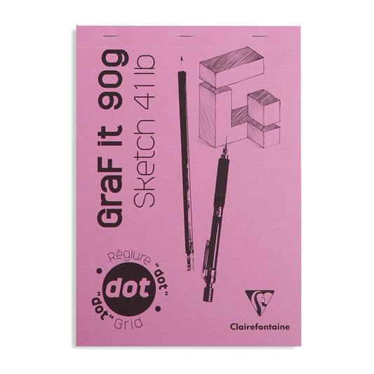 CLAIREFONTAINE GraF it Pad A4 90g 80s Dot Grid Pink°60