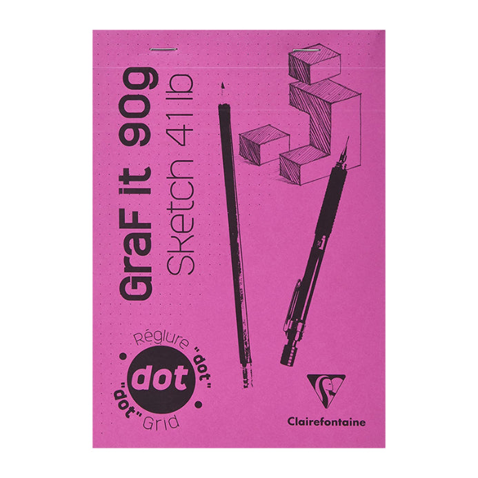 CLAIREFONTAINE GraF it Pad A5 90g 80s Dot Grid Pink No.60