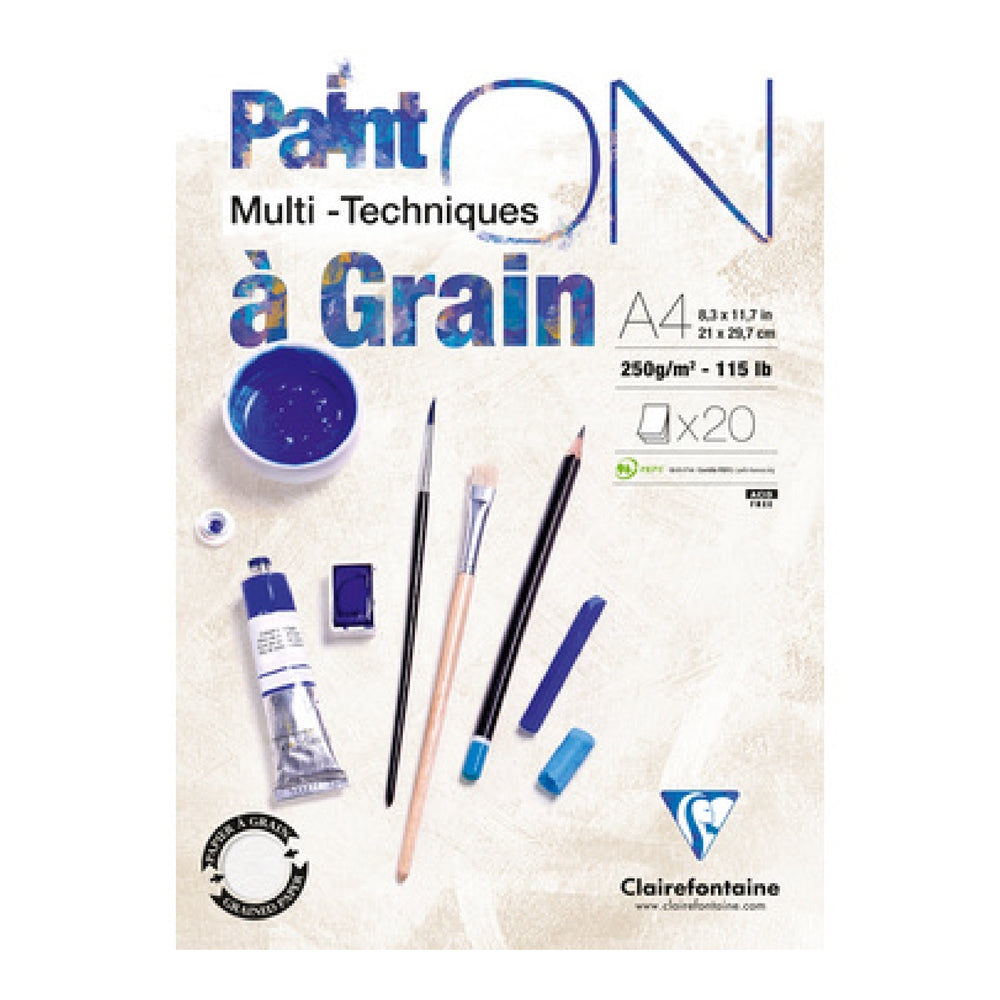 CLAIREFONTAINE Paint ON Pad A4 250g With Grain 20s