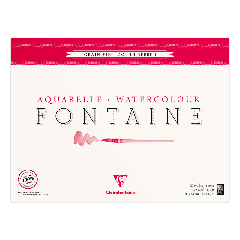 CLAIREFONTAINE Fontaine 4 Sides Cold Pressed 300g 36x48cm 25s Default Title