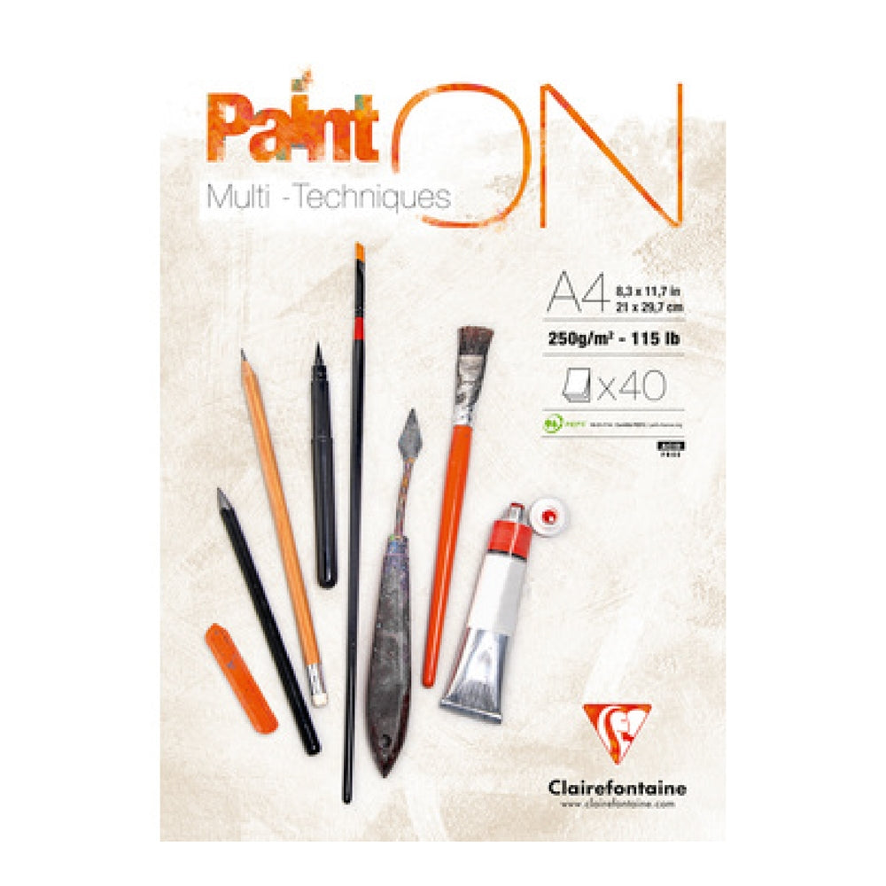 CLAIREFONTAINE Paint ON Pad A4 250g White 40s