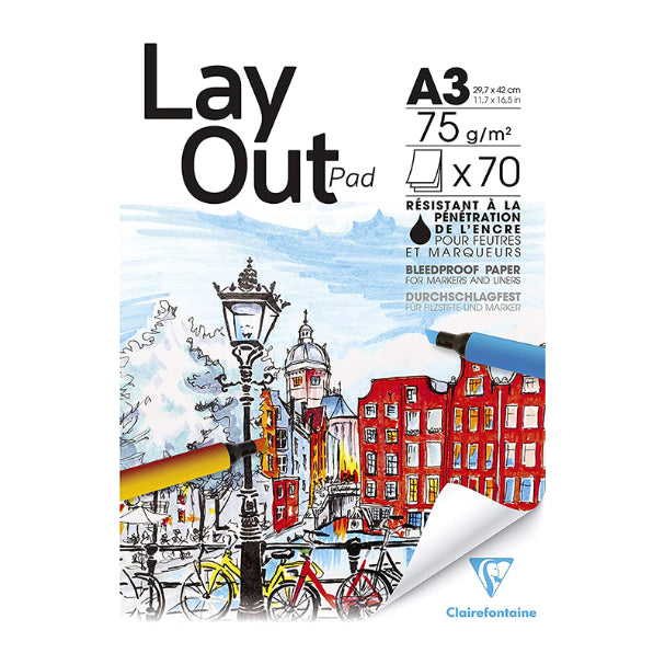 CLAIREFONTAINE Layout Pad A3 75g 70s Bleedproof Paper