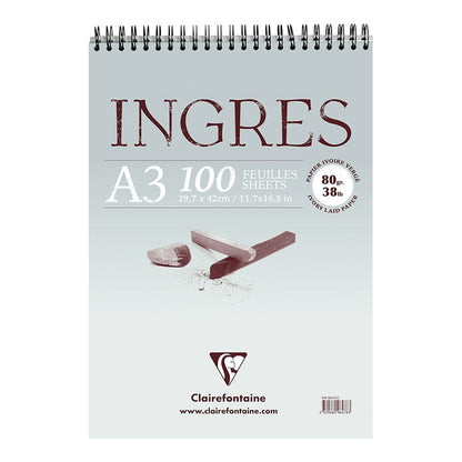 CLAIREFONTAINE Ingres Study Wirebound A3 80g 100s White