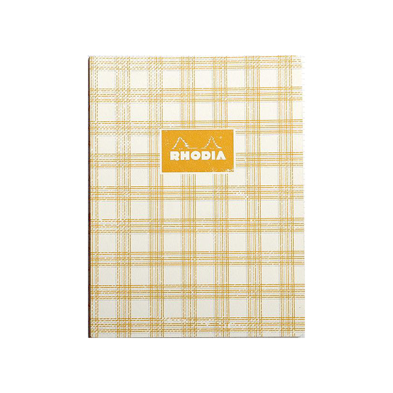 RHODIA Heritage Raw 190x250mm 5x5 Sq Tartan Ivory