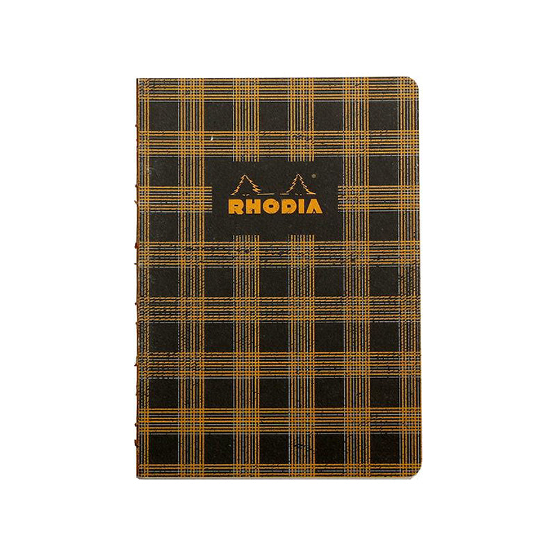 RHODIA Heritage Raw 190x250mm Lined Tartan Black