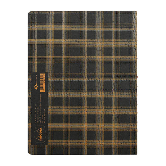 RHODIA Heritage Raw 190x250mm 5x5 Sq Tartan BK