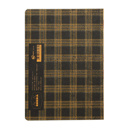 RHODIA Heritage Raw A5 Lined Tartan Black