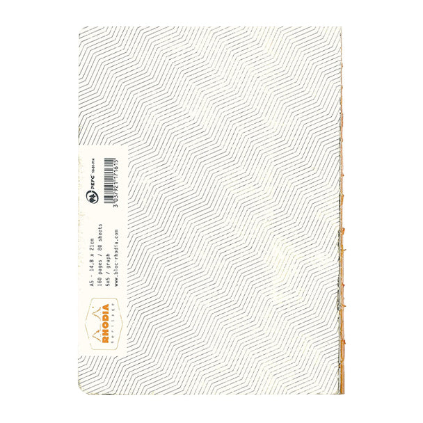 RHODIA Heritage Raw A5 5x5 Sq Chevrons Ivory