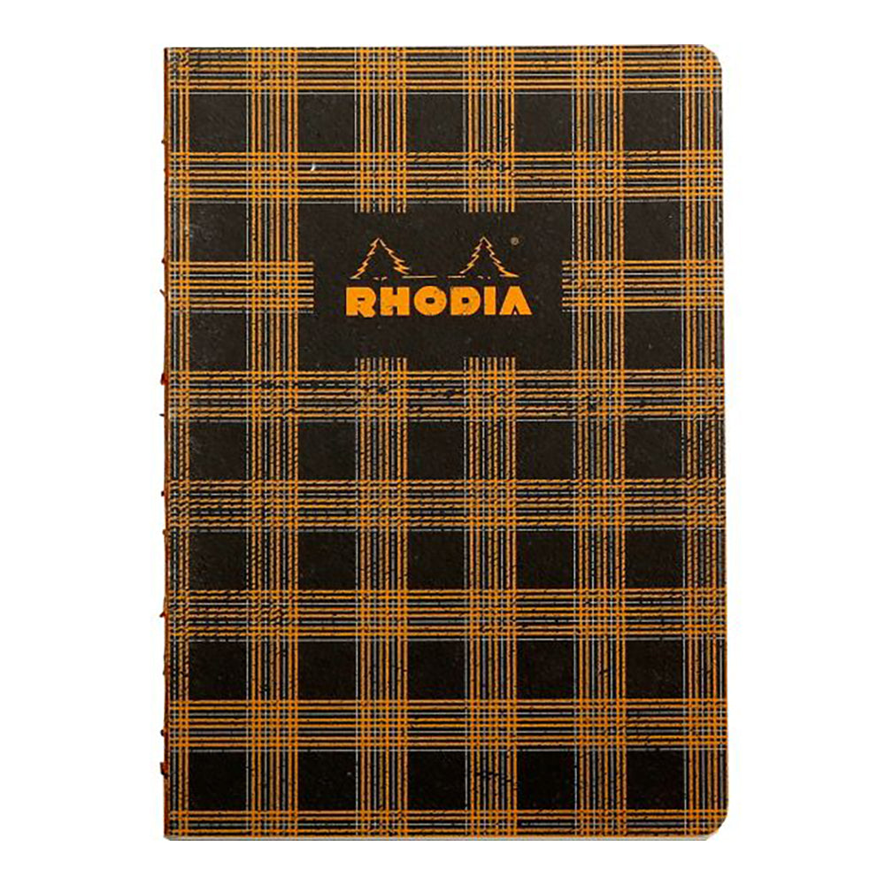 RHODIA Heritage Raw A5 5x5 Sq Tartan BK