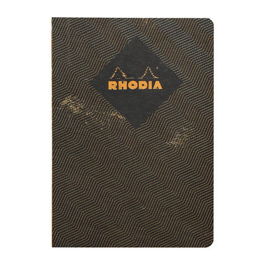 RHODIA Heritage Raw A5 5x5 Sq Chevrons Black