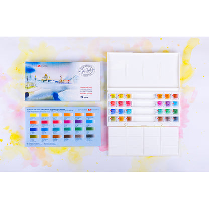 WHITE NIGHTS Artists Watercolour Set 24 Pans Landscape Default Title