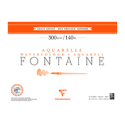 CLAIREFONTAINE Fontaine Pad Hot Pressed 300g 30x40cm 12s