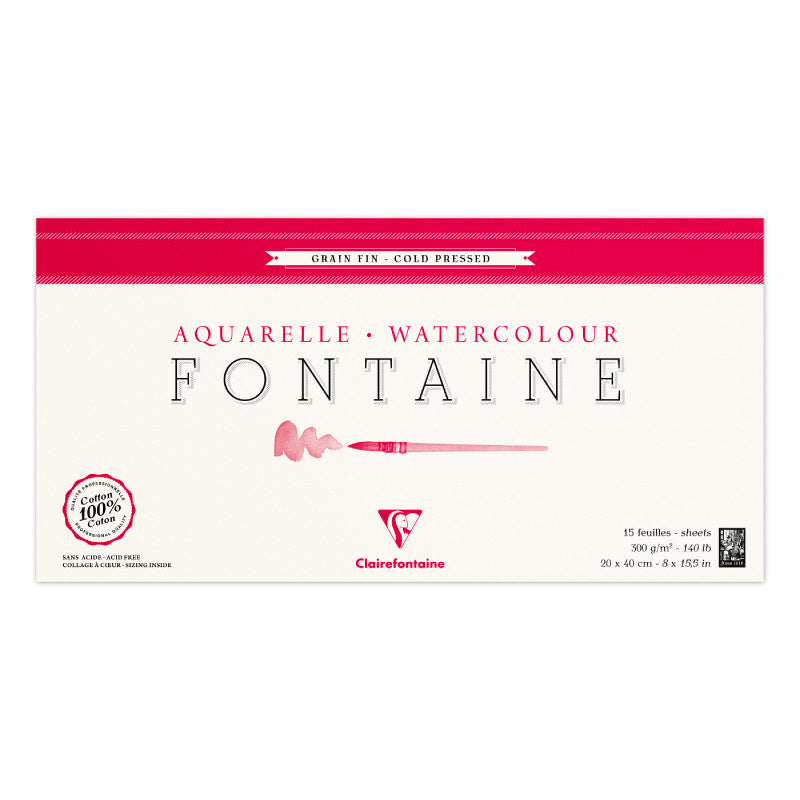 CLAIREFONTAINE Fontaine 4 Sides Cold Pressed 300g 20x40cm 25s