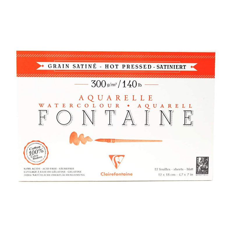 CLAIREFONTAINE Fontaine Pad Hot Pressed 300g 12x18cm 12s