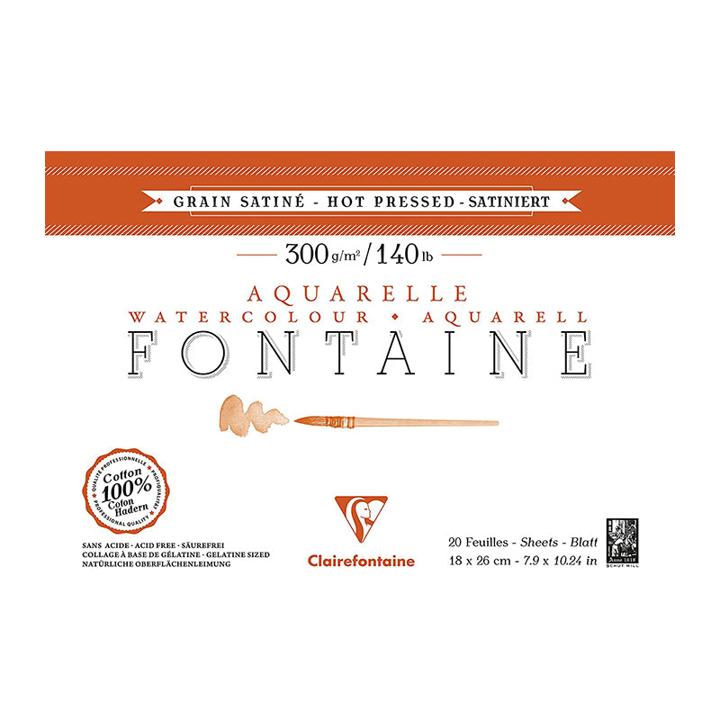 CLAIREFONTAINE Fontaine 4 Sides Hot Pressed 300g 18x26cm 20s