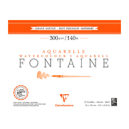 CLAIREFONTAINE Fontaine Pad Hot Pressed 300g 24x30cm 12s