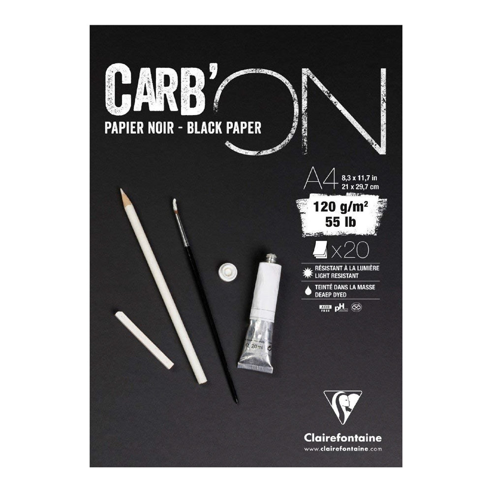 CLAIREFONTAINE Carb ON Pad A4 120g 20s Black