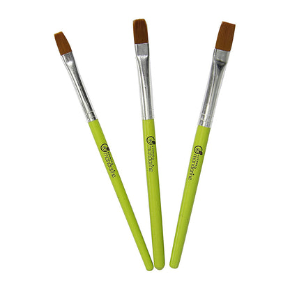 AVENUE MANDARINE Brushes Set of 3 Synthetic Flat