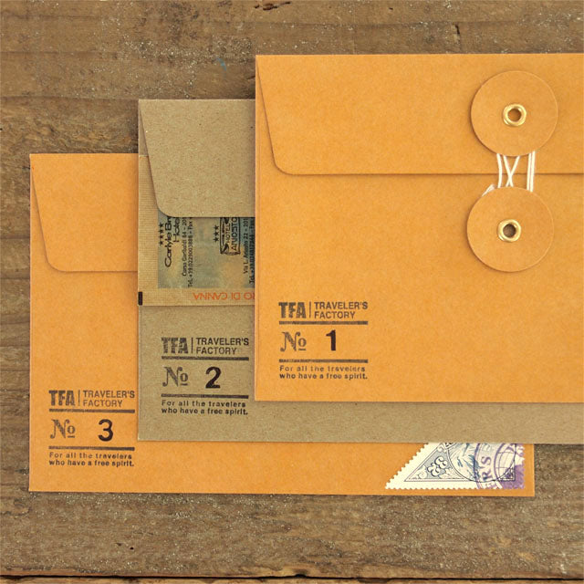 TRAVELERS Kraft Envelope M Horz w/String Brown