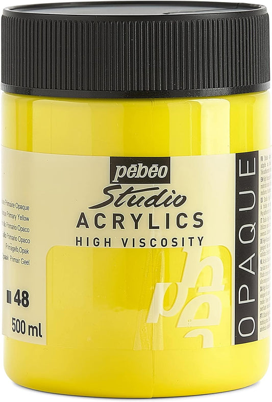 PEBEO Studio Acrylics HV 500ml Opaque Primary Yellpw