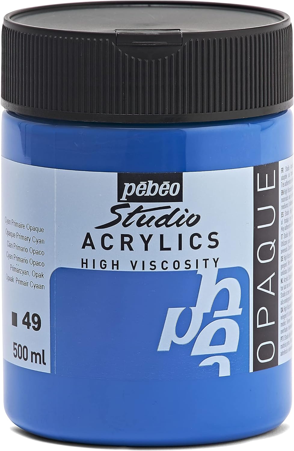 PEBEO Studio Acrylics HV 500ml Opaque Primary Cyan