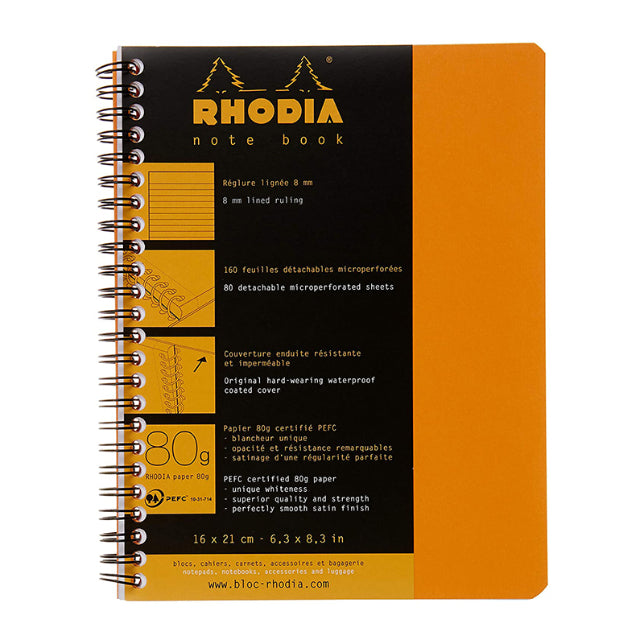 RHODIA Classic Notebook A5+ 160x210mm Lined Orange