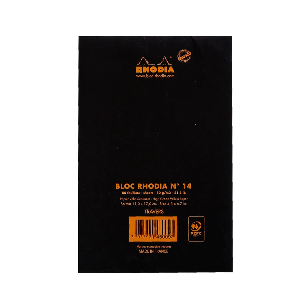 RHODIA Basics No.14 110x170mm Lined hsp Black