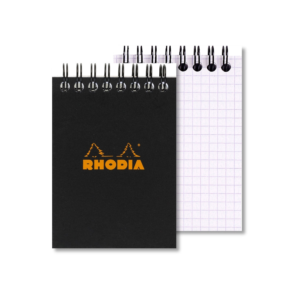 RHODIA Classic Notepad A7 75x105mm 5x5 Sq Black