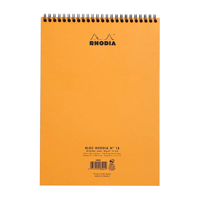 RHODIA Classic Notepad A4 210x297mm Lined Orange