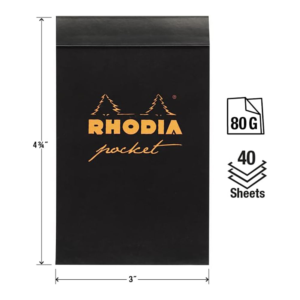 RHODIA Basics Pocket Pad 75x120mm Dot Black