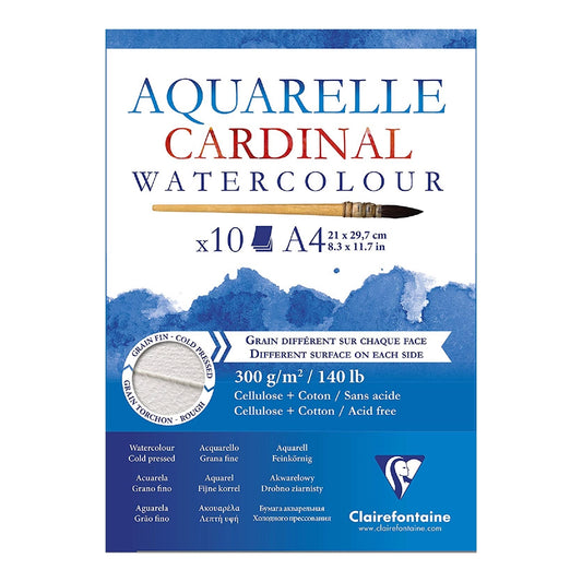 CLAIREFONTAINE Cardinal Pad 2 Grains:Rough+Cold 300g A4 10s