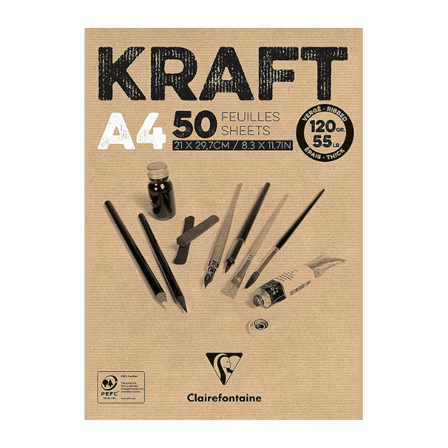 CLAIREFONTAINE Kraft Pad A4 120g 50s Brown