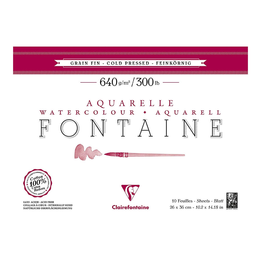 CLAIREFONTAINE Fontaine 4 Sides Cold Pressed 640g 26x36cm 10s