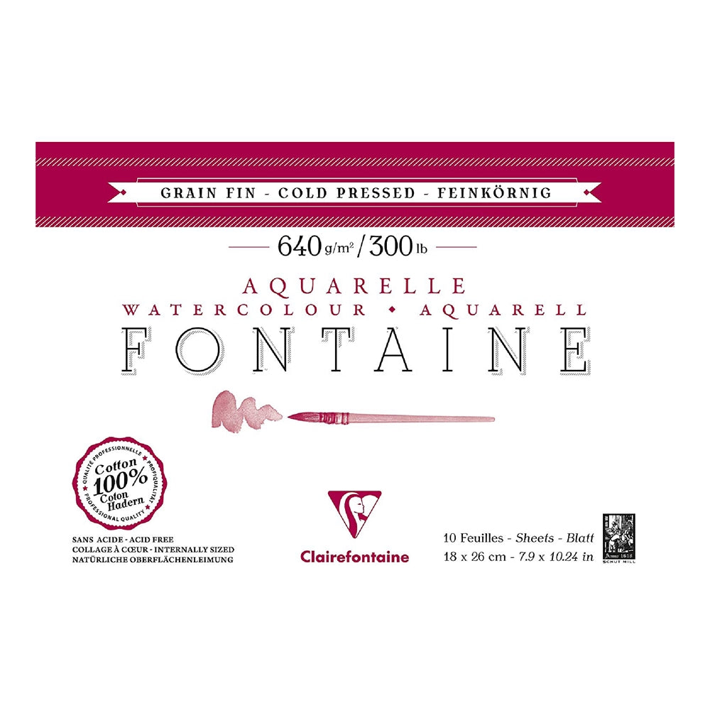 CLAIREFONTAINE Fontaine 4 Sides Cold Pressed 640g 18x26cm 10s