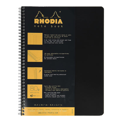 RHODIA Classic A4+ 225x297mm L+M Spiral Black