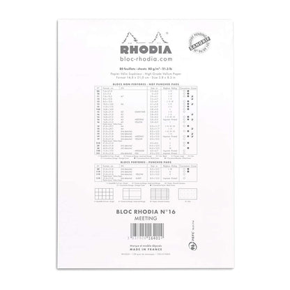 RHODIA Basics Meeting Pad No.16 A5 148x210mm White